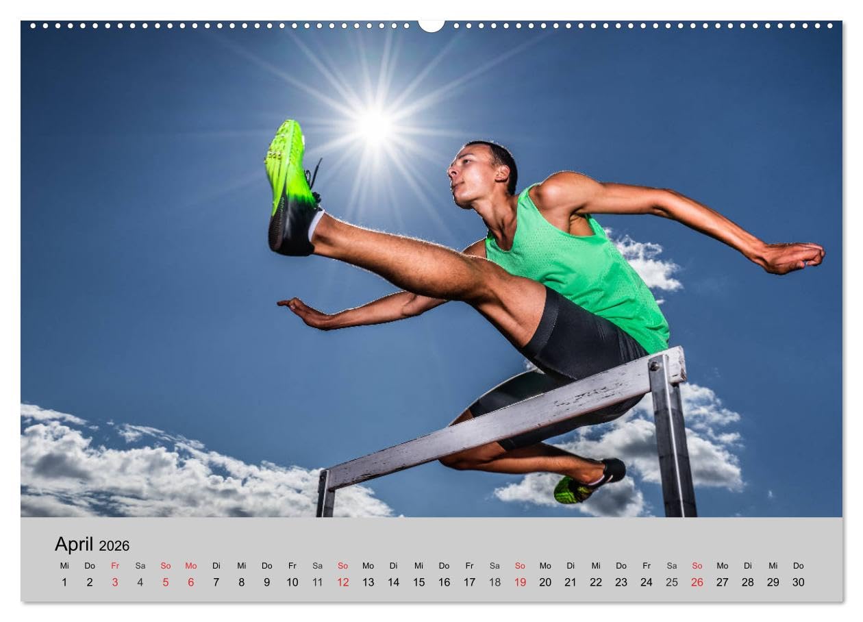 Momente des Sport (Wandkalender 2026 DIN A2 quer), CALVENDO Monatskalender: Sportler aus der Drohnen- und Bodenperspektive (CALVENDO Sport)