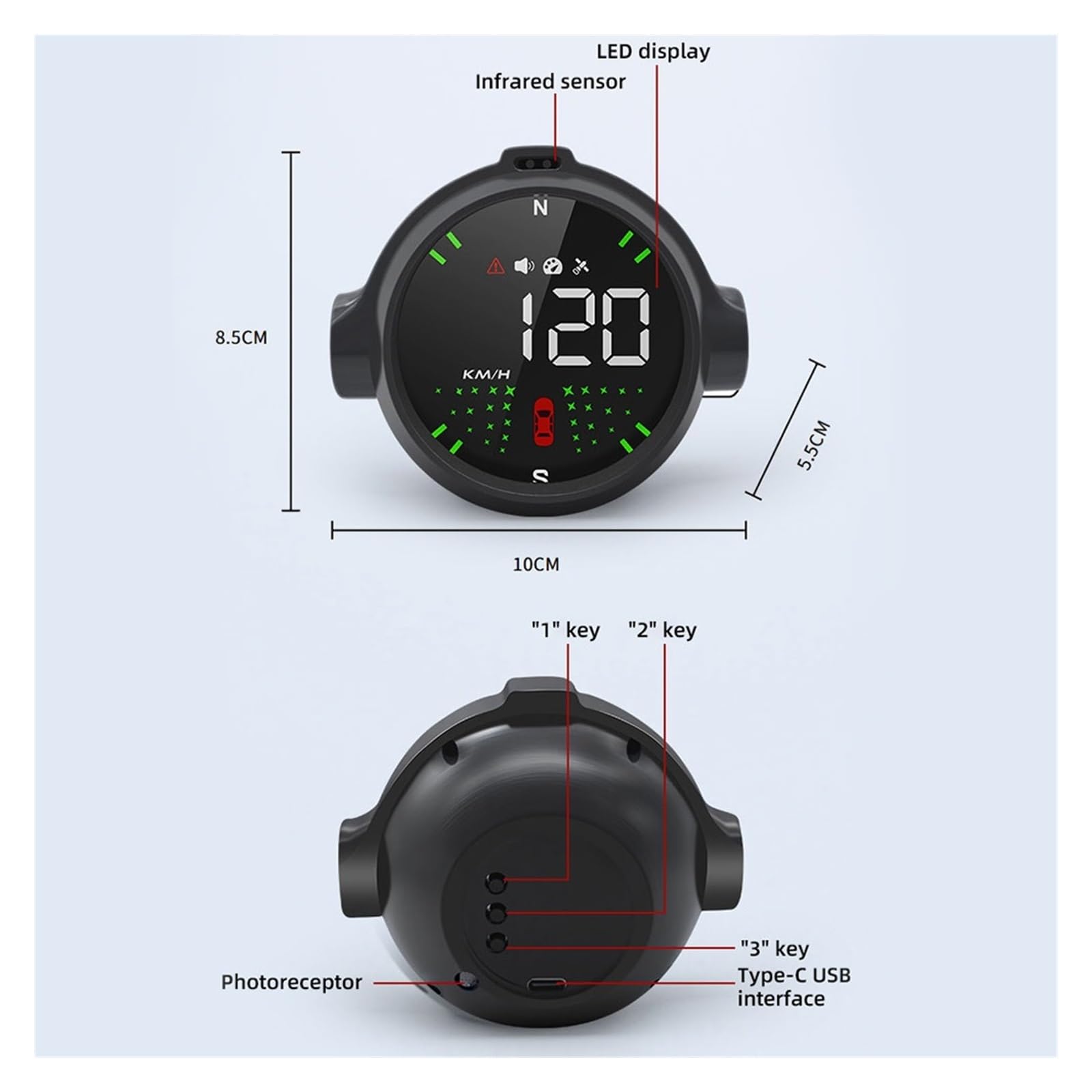 Medidores Digitales HUD GPS M10, Velocímetro Inteligente, KM/h, Accesorios Electrónicos For Automóviles, Brújula, Pantalla Frontal De Coche, Alarma De Exceso De Velocidad para todos los vehículos