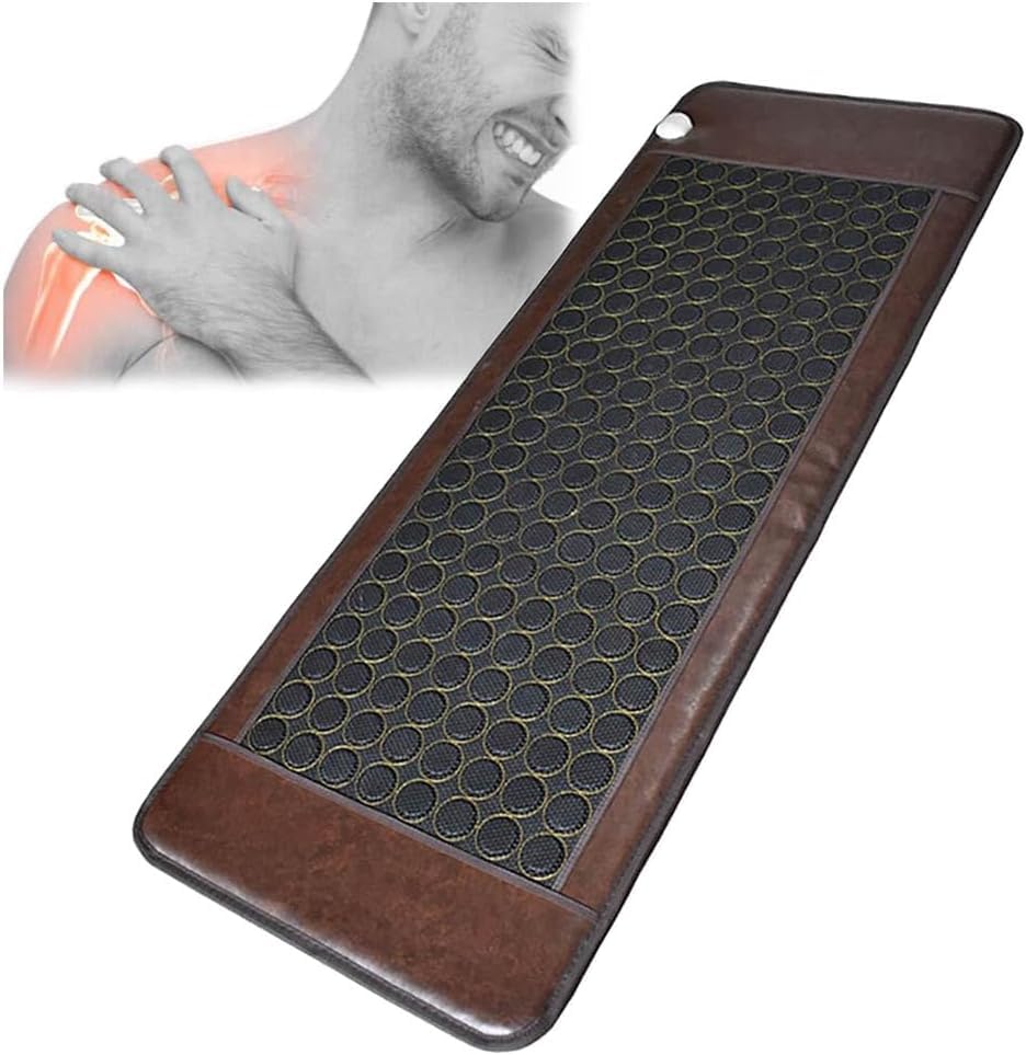 ICEMOB Almohadilla de Calentamiento infrarrojo lejano de Todo el Cuerpo, colchón de turmalina Esmeralda, Tratamiento térmico Natural de Jade, protección contra sobrecalentamiento,31.5x74.8in/80x190cm