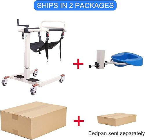 Miniatura 23 de Silla de transferencia elevadora para pacientes, ayuda de elevación portátil para ancianos/discapacitados, silla de transporte de cómoda de cabecera