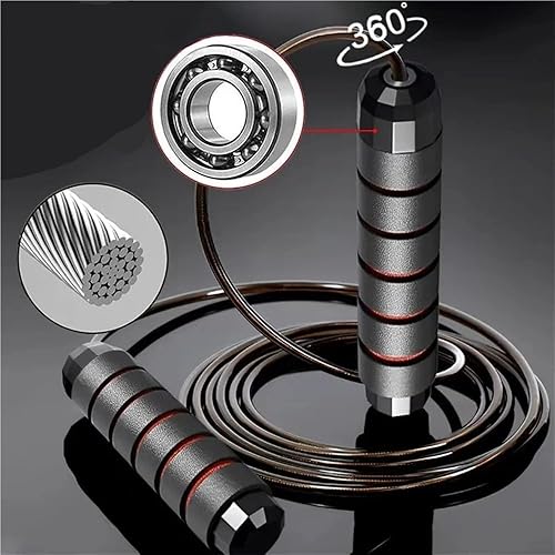 Miniatura 3 de Cuerda de saltar de alambre de acero para saltar ejercicio ajustable para saltar fitness entrenamiento entrenamiento en casa equipo deportivo sin