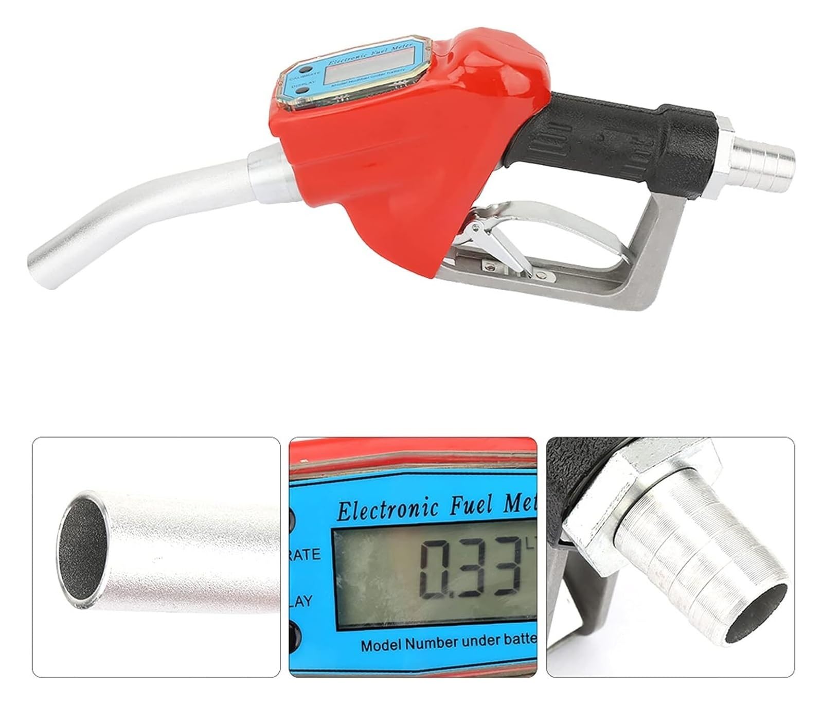 Automatyczny pistolet gazowy, aluminiowy pistolet do dozowania benzyny, elektroniczny licznik paliwa i oleju