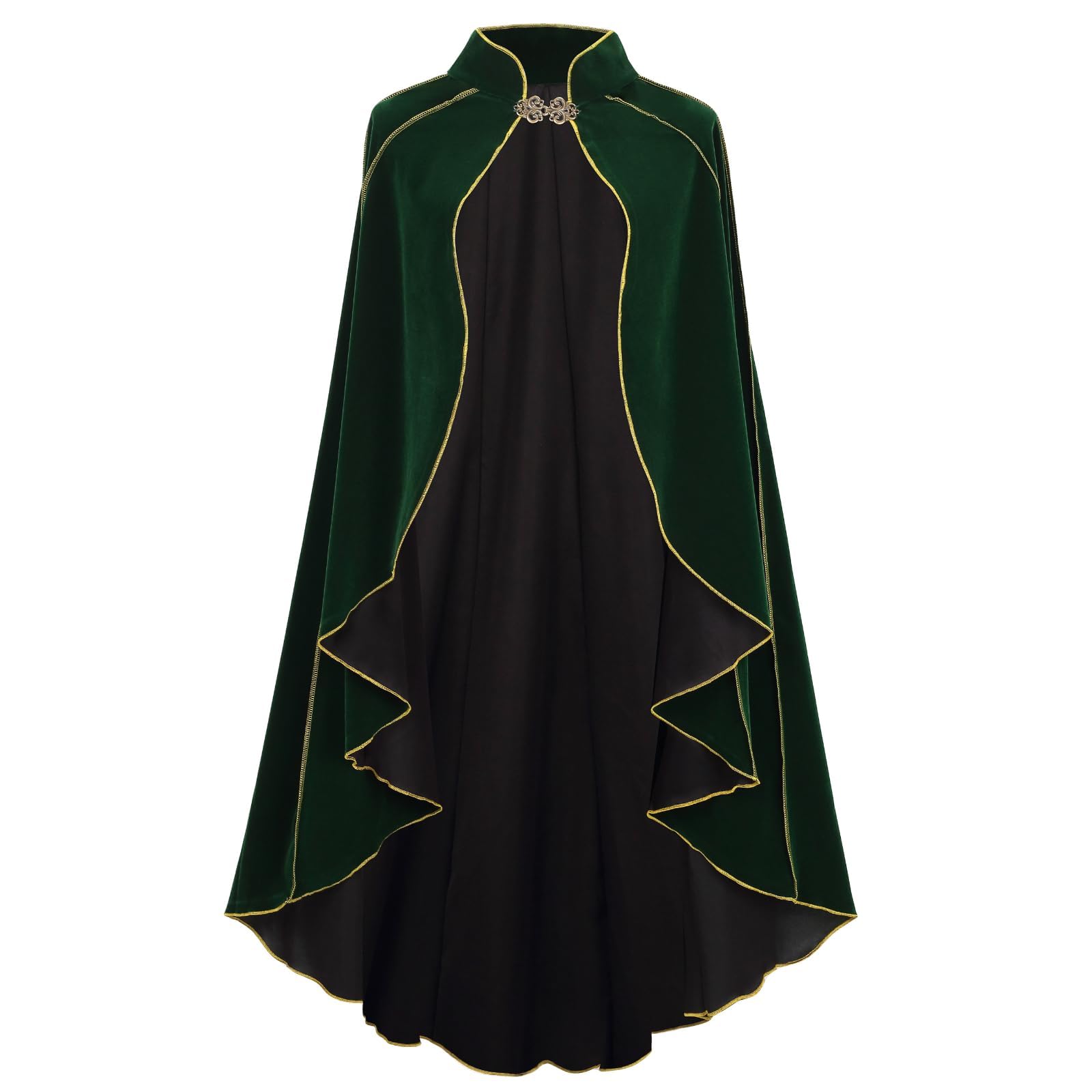 Colorful House Women Medieval Velvet Cape Cloak Stand Collar for Halloween