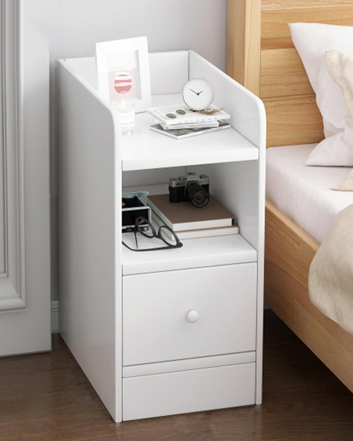 Ultra Narrow Bedside Table Modern Minimalist Ultranarrow Nightstand