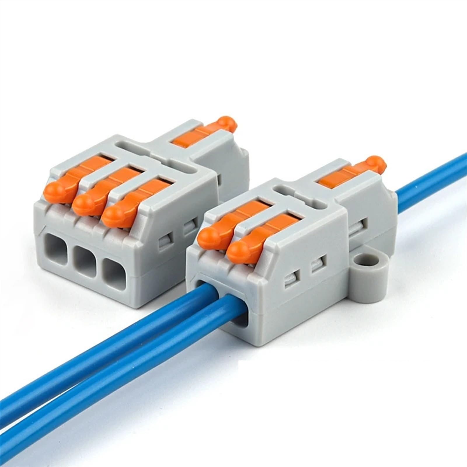 conector eléctrico de empalme compacto, Kit de conectores de cable de palanca de 1 a 1/2/3/4/5 salidas for conector rápido doméstico 28-12 AWG(D1 54PCS With Tool)