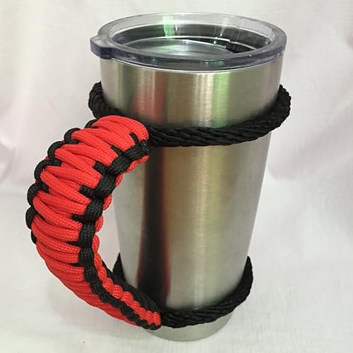 Miniatura 8 de MOCE Mango Paracord hecho a mano para vaso YetiRticOzark Trail Rambler de 30 onzas. rosablanco