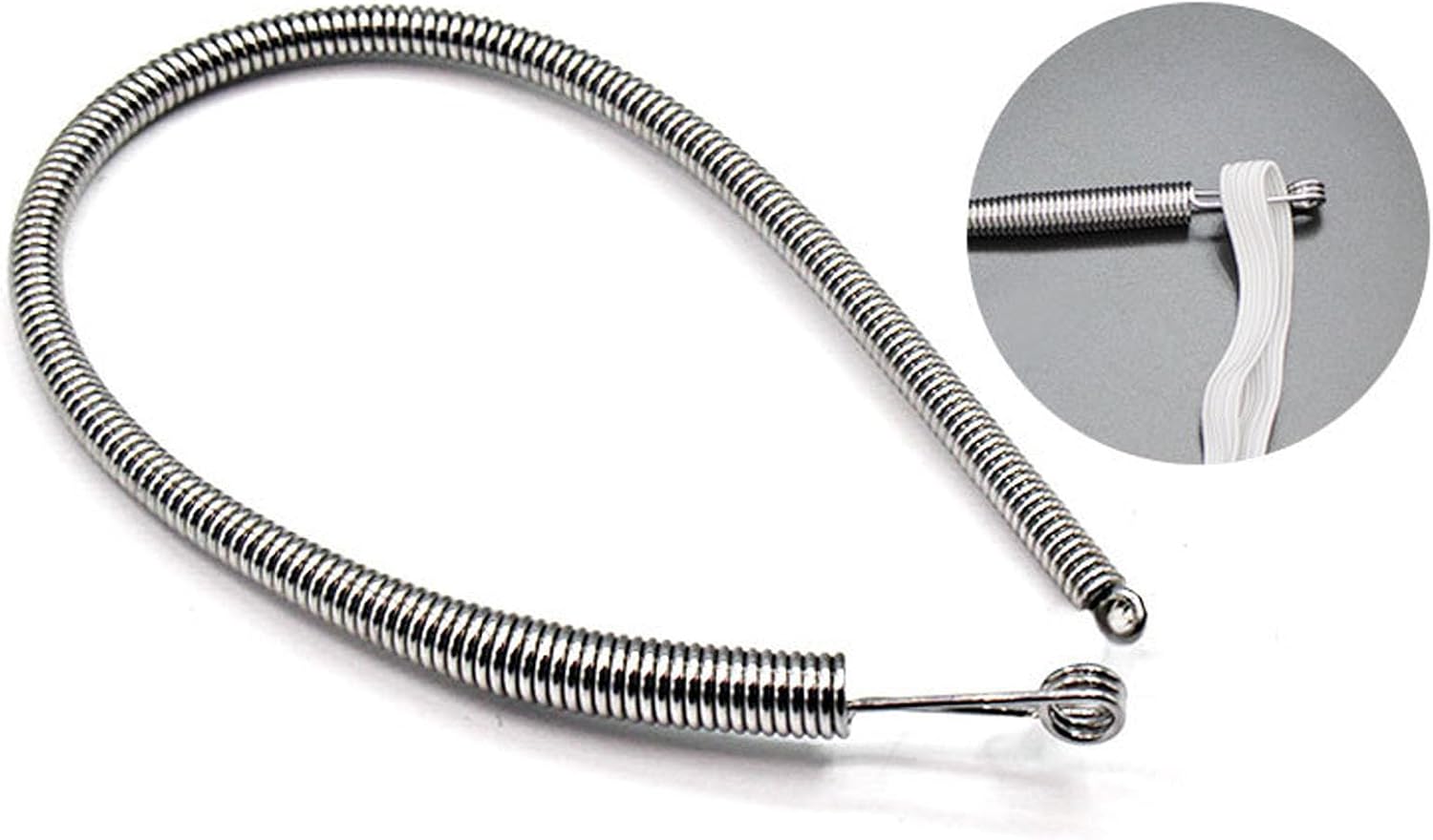 YICBOR 2pcs Spring Drawstring Needle Threader Tool, Bendable Multi-Purpose Cord Easy Drawstring Replacement String Threading Tool for Pants, Hoodies