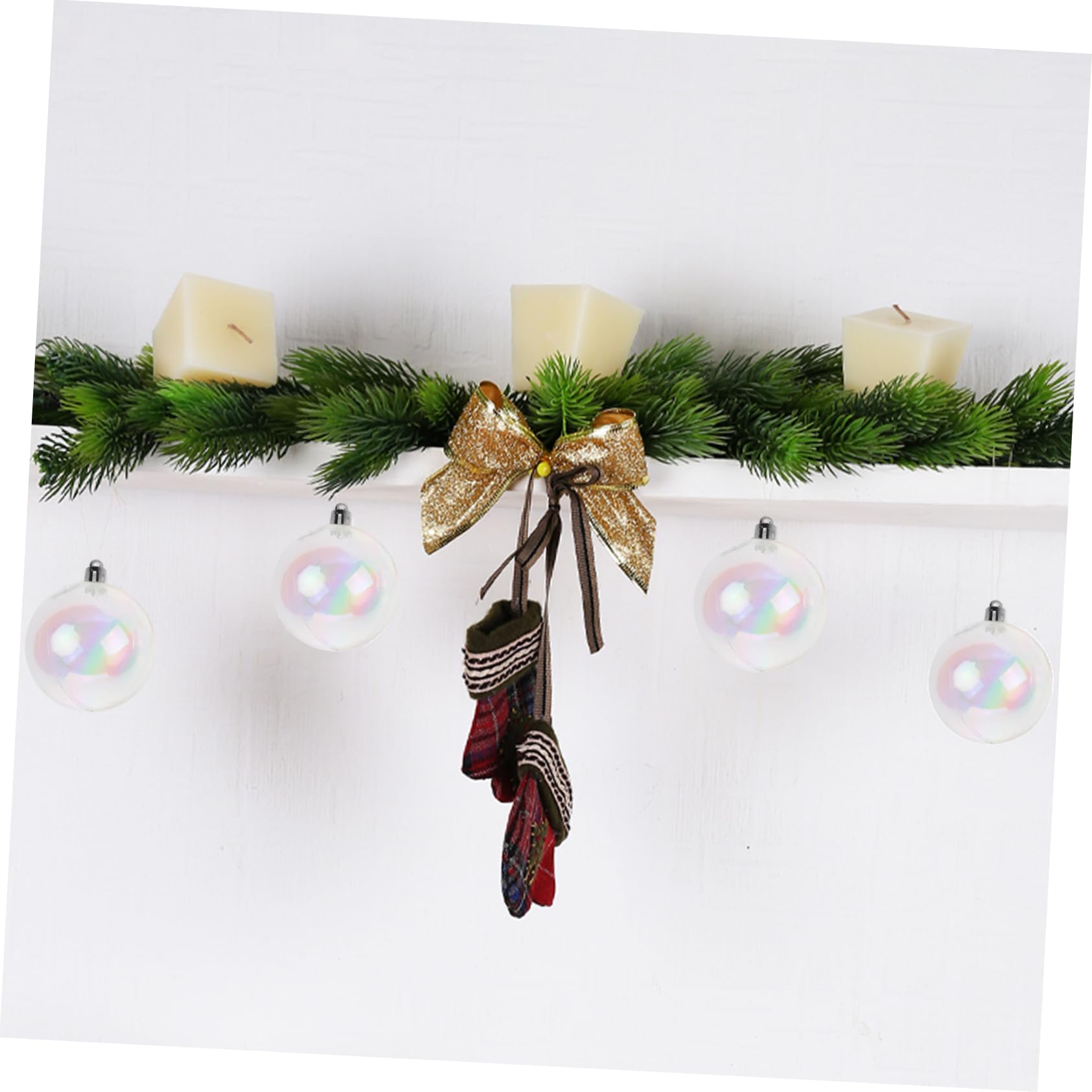 Cabilock 72piezas Bolas Navideñas Transparentes Rellenables Adornos Colgantes para Decoración De Árbol De Navidad Bodas y Fiestas Decoraciones Iridiscentes