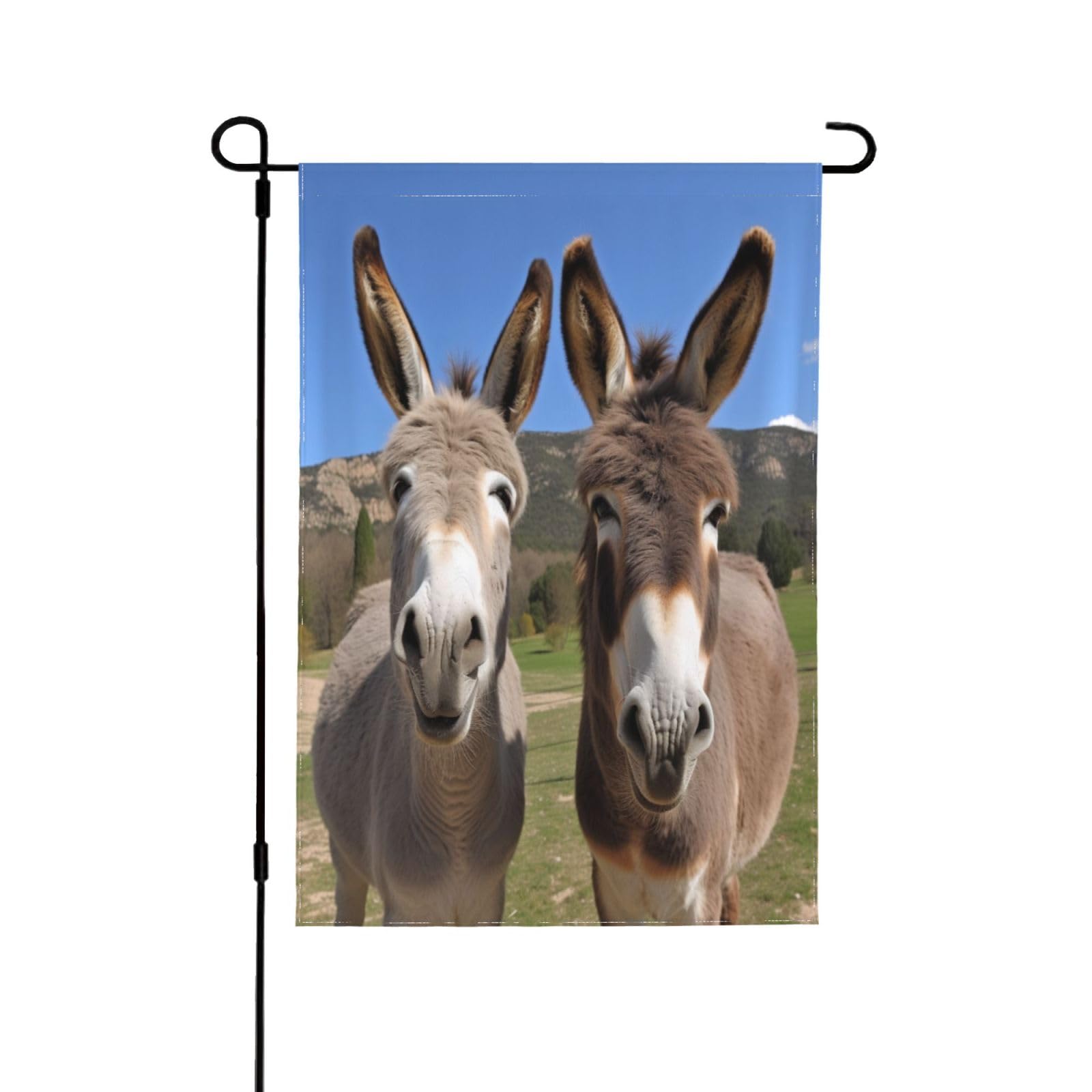 Drapeau de jardin âne déco maison extérieure polyester double face