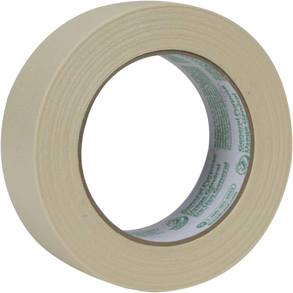 Duck Brand 284366 General Purpose Masking Tape, 1.41 Inches by 60 Yards, Beige, 24 Rolls per Pack