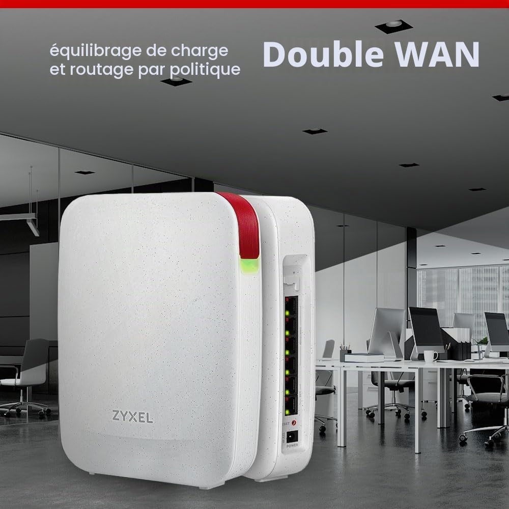 Zyxel USGLITE60AX Pare-feu WiFi 6 AX6000 | 5 Utilisateurs | Pack Elite 1 an | 2 Gbps Pare-feu, Double WAN, 2x Ports Multi-Gig 2.5G, IPS et Anti-Malware, Gestion Nebula Cloud, Filtrage Web Inclus