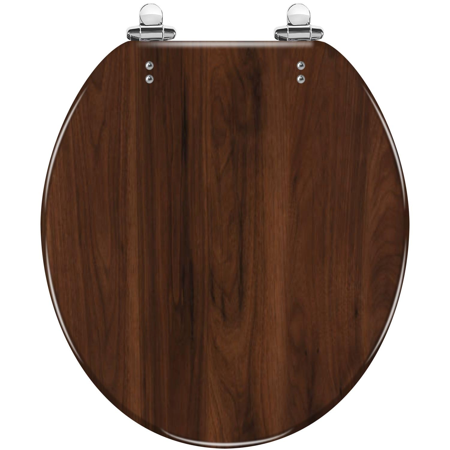 Round Toilet Seat Brown walnut timber tree wood grain structure texture backdrop Resin Toilet Seat Slow Quiet Close with Quick-Release Hinges Toilet Seat with Cover Easy to Clean Install