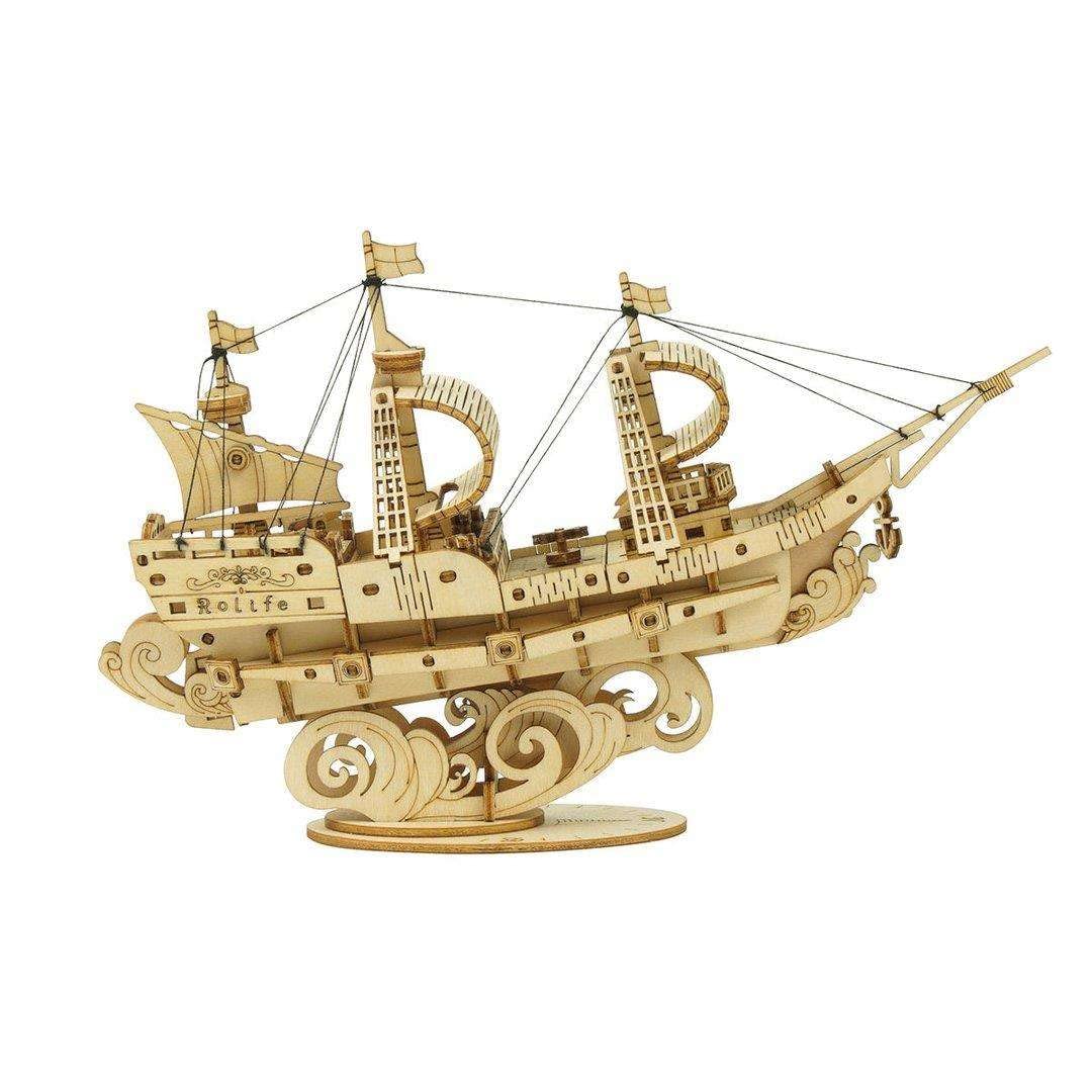 Navire à voile - Puzzle 3D Mécanique en bois Rolife