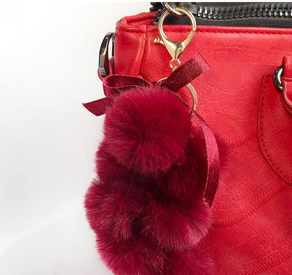 Süßer Pom Pom Schlüsselanhänger Aus Plüsch – Für Auto, Handtasche Oder Rucksack (8x12 Cm)