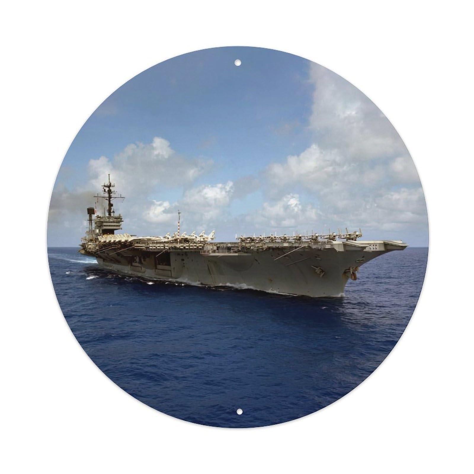 Olyhtr 8X8inch Classic Style Uss America (Cv-66) Aircraft Carrier Military Exercise Metal Tin Sign