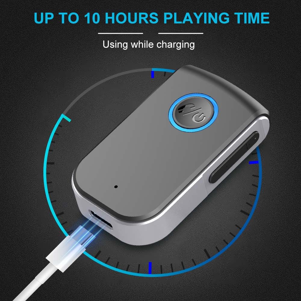 Adattatore Bluetooth AUX per auto, ricevitore wireless da 3,5 mm, adattatore AUX Bluetooth, chiamate in vivavoce per auto, altoparlanti, sistemi stereo e cuffie