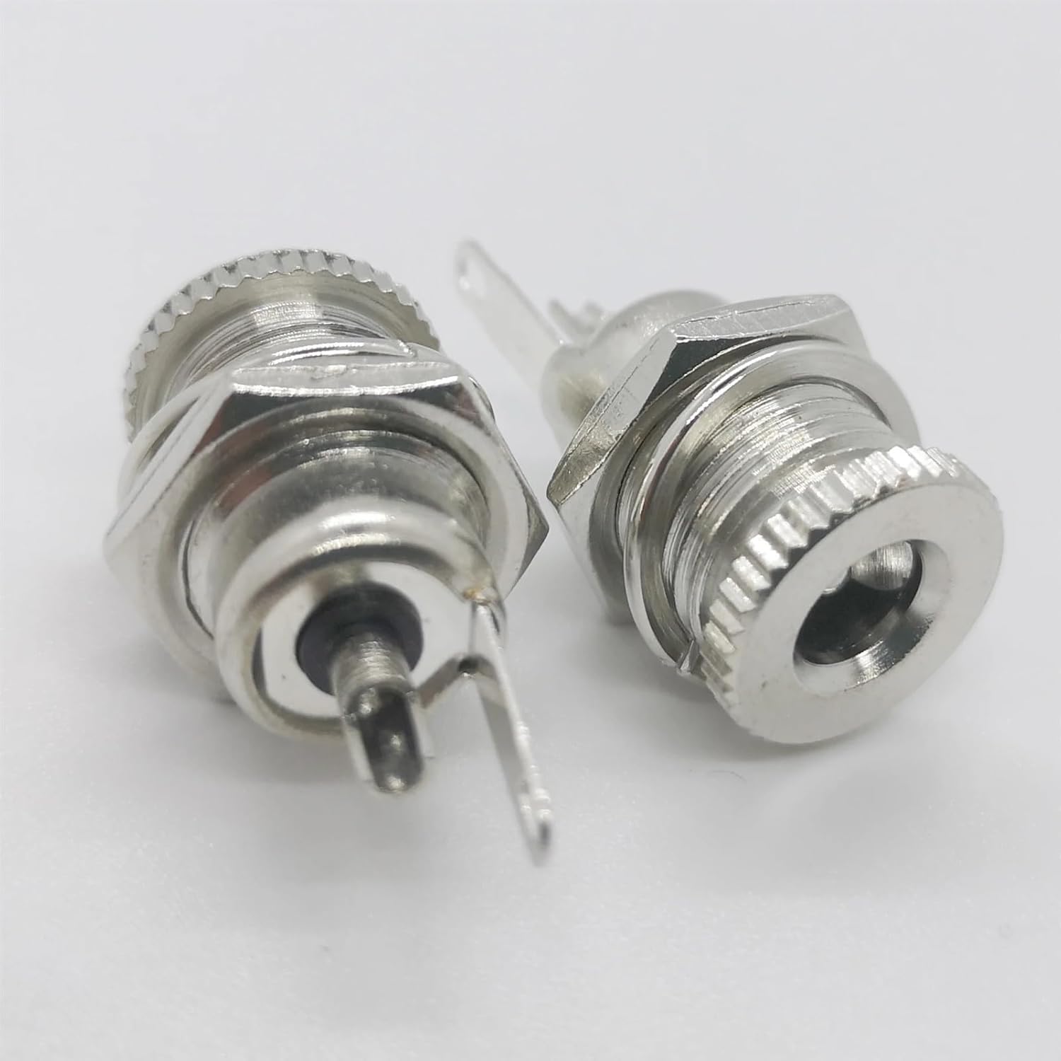 5Pcs 5.5 mm x 2.1mm DC-099 DC099 Metal DC Power Supply Jack Socket Threaded Charging Socket Female Panel Mount Connectors