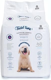 Animal House Hygiene-Unterlagen für Hunde mit Aktivkohle, Hohe Saugkraft, Geruchskontrolle, Staubfrei, 60 x 90 cm, 40 Stück