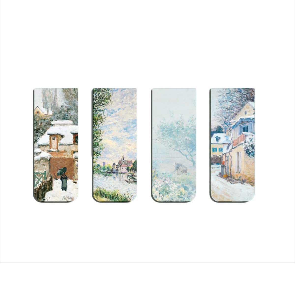 XINGNIAO 4 Pieces/Set Magnetic Bookmark Book Page Markers Clip Starry Sky Magnetic Page Markers Set Assorted Bookmarks Set World Famous Magnetic Bookmark