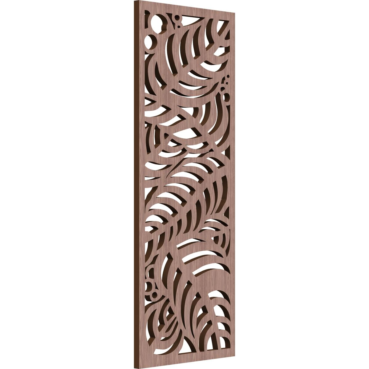9 3/8"W x 24 3/8"H x 3/8"T Mills Decorative Fretwork Wood Wall Panels, Walnut