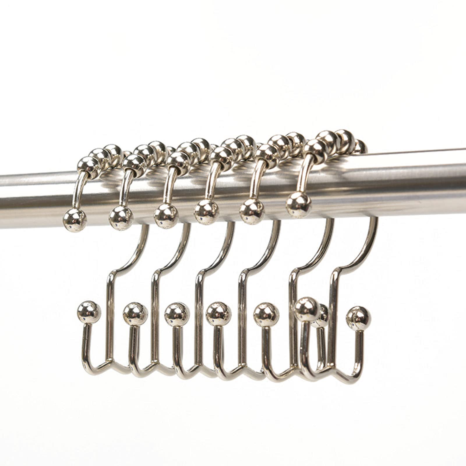 EISTEE Anelli per tende, ganci per tende, anelli da appendere, 12 ganci per tende da doccia in acciaio inox, per appendere aste da bagno, anelli facili da scivolare, g (colore : F)