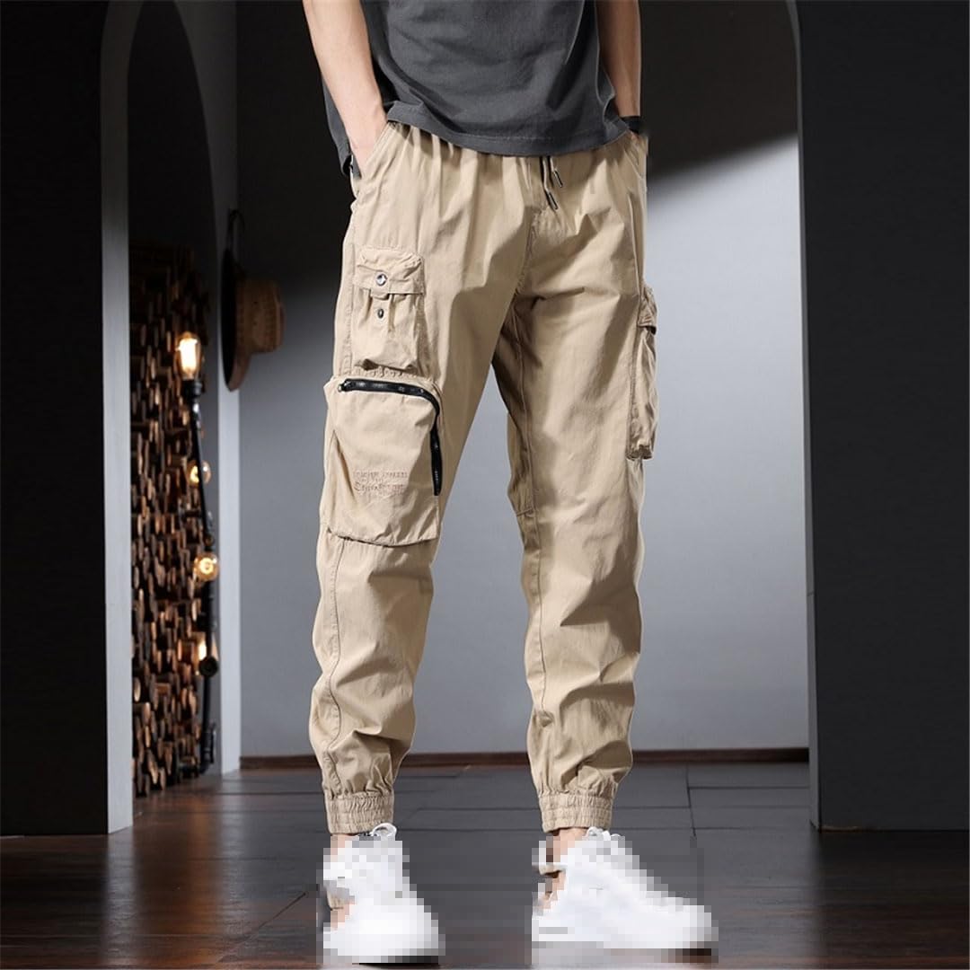 Pantalones Cargo para Hombre, Pantalones Holgados Tácticos Militares De Verano, Ligeros, con Cordón En La Cintura Elástica