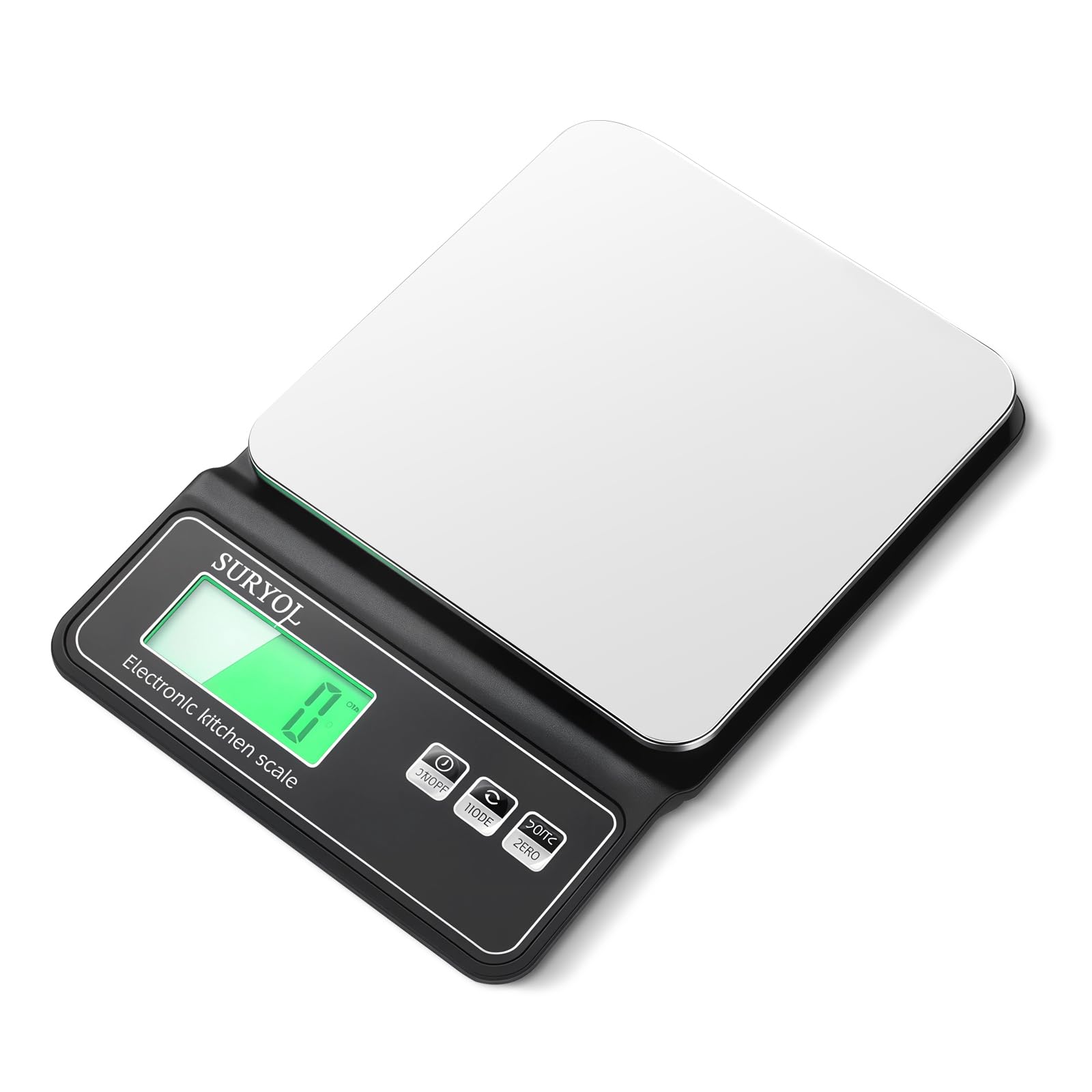 Báscula digital de alimentos de 0,5 g/0,1 oz – 11 libras, 5 unidades, vidrio templado y acero inoxidable, báscula de peso de alimentos en gramos y onzas para cocinar, hornear