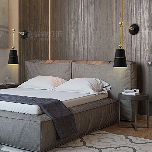 Aplique de pared giratorio de metal moderno para cabecero de dormitorio 7