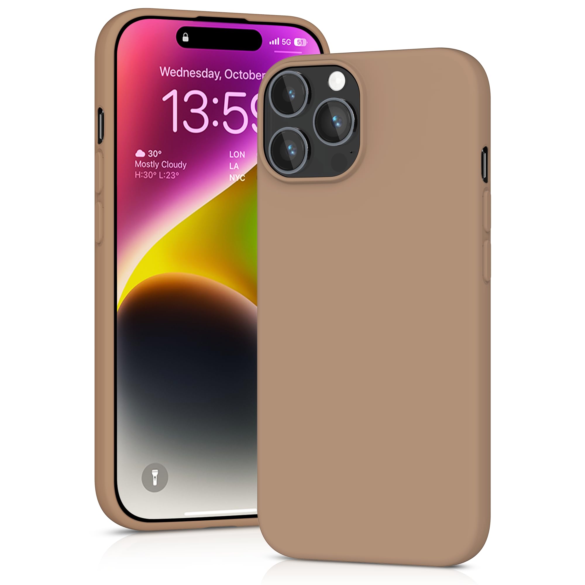 YATWIN Silicone Case for iPhone 14 Pro, Soft-Touch, Shockproof, DustProof