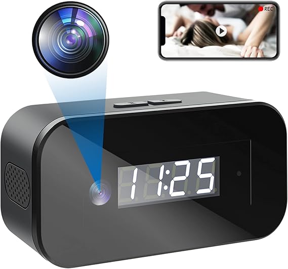 Diprevo WiFi Spy Camera, 1080P HD Hidden Camera Clock, Wireless Mini