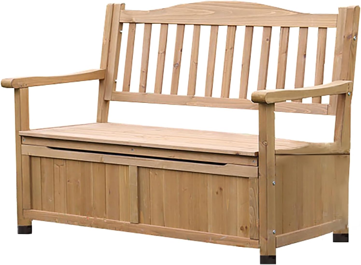 Outdoor Storage Benchs, Natural Chinese Fir Wood Park Bench with Storage, Weather-Resistant & Eco-Friendly Paint, Large Capacity Garden Benchs for Lawn, Porch(Brown)