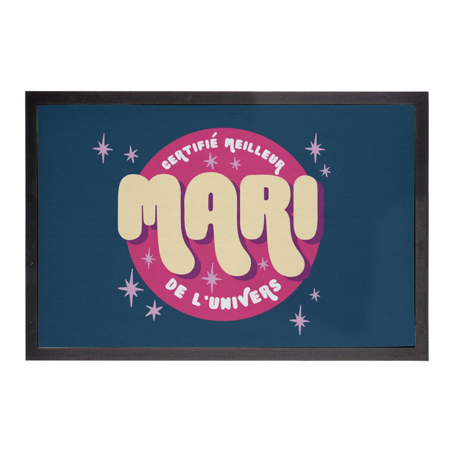 Paillasson Bleu Meilleur Mari de l'Univers pour Entrée de Maison Familiale 60x40cm