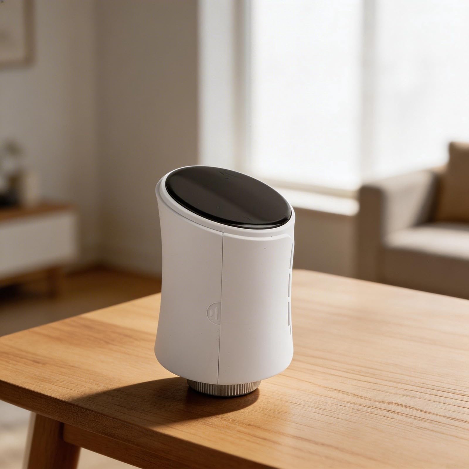 Válvula termostática inteligente de plástico para radiador, diseño blanco