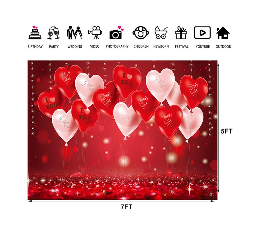 Valentinstag Hintergrund-Banner – 2,1 X 1,5 M, Mit Herzen, Für Partys & Fotoshootings