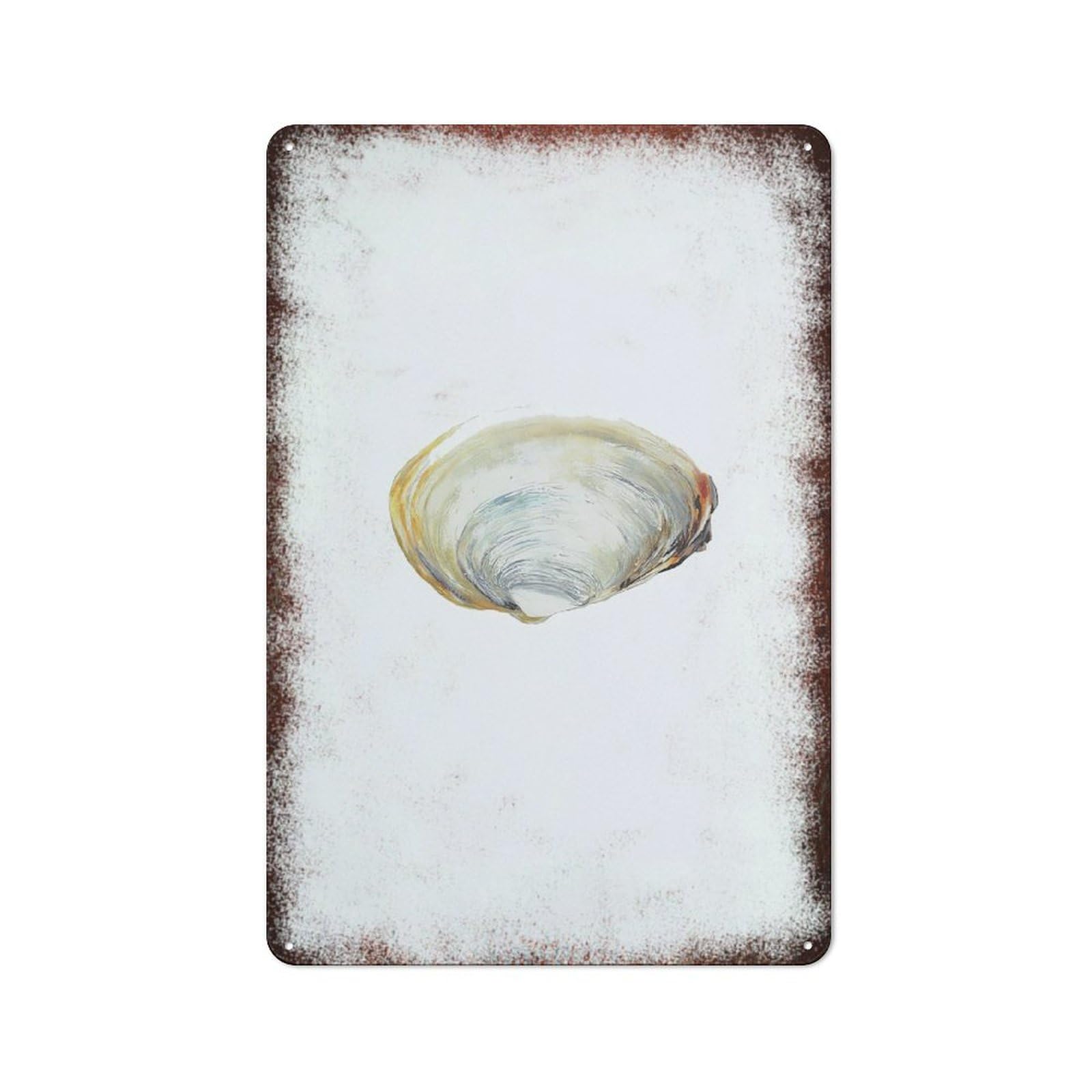 peiyeety Metal Tin Sign Seashell Minimalist Pattern Vintage Rustic Wall Art Kitchen Bathroom Bedroom Living Room Cafe Farmhouse Entryway Office Garage Home Bar Laundry Room Porch Patio 8x12 Inch