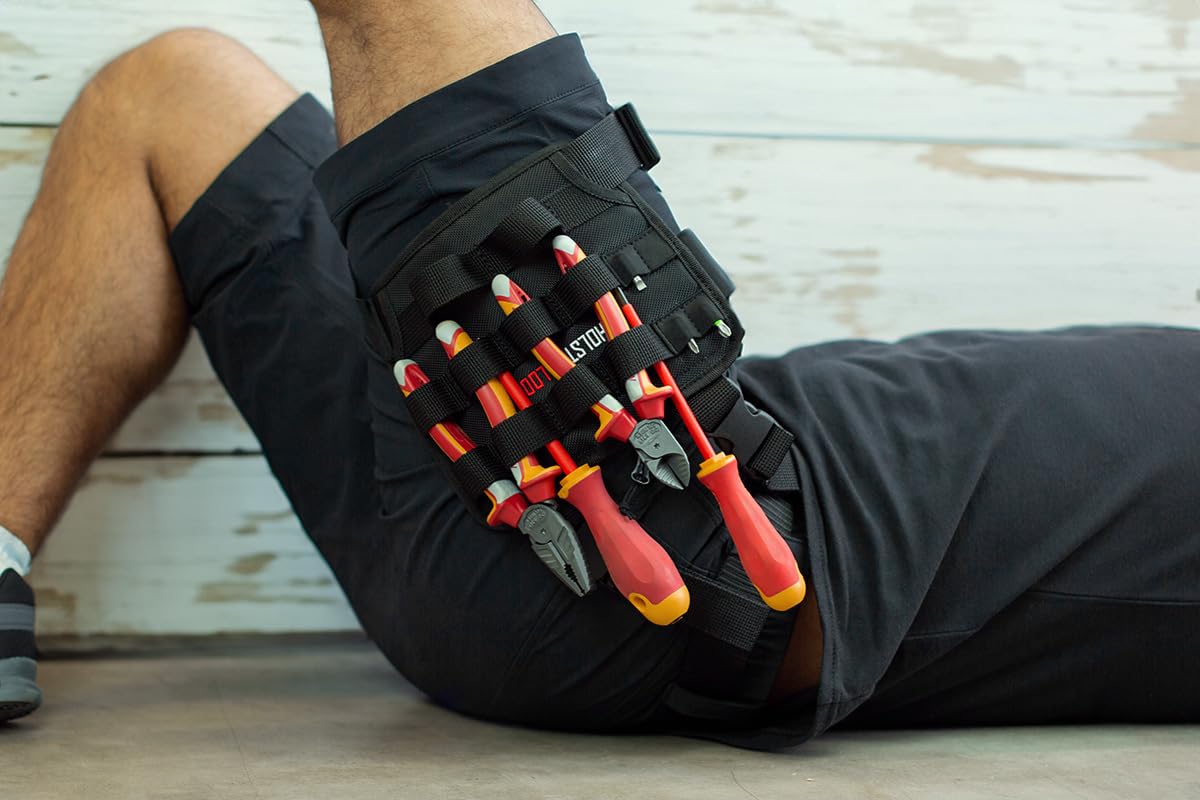 Holster Loop 2.0, Werkzeugtasche Gürtel Werkzeugholster Werkzeughalter Beingurt Toolholder Gadget Elektriker Dachdecker Heimwerker KFZ Tactische Allzweckholstertasche Beingurt Handwerker, Bit-Halter