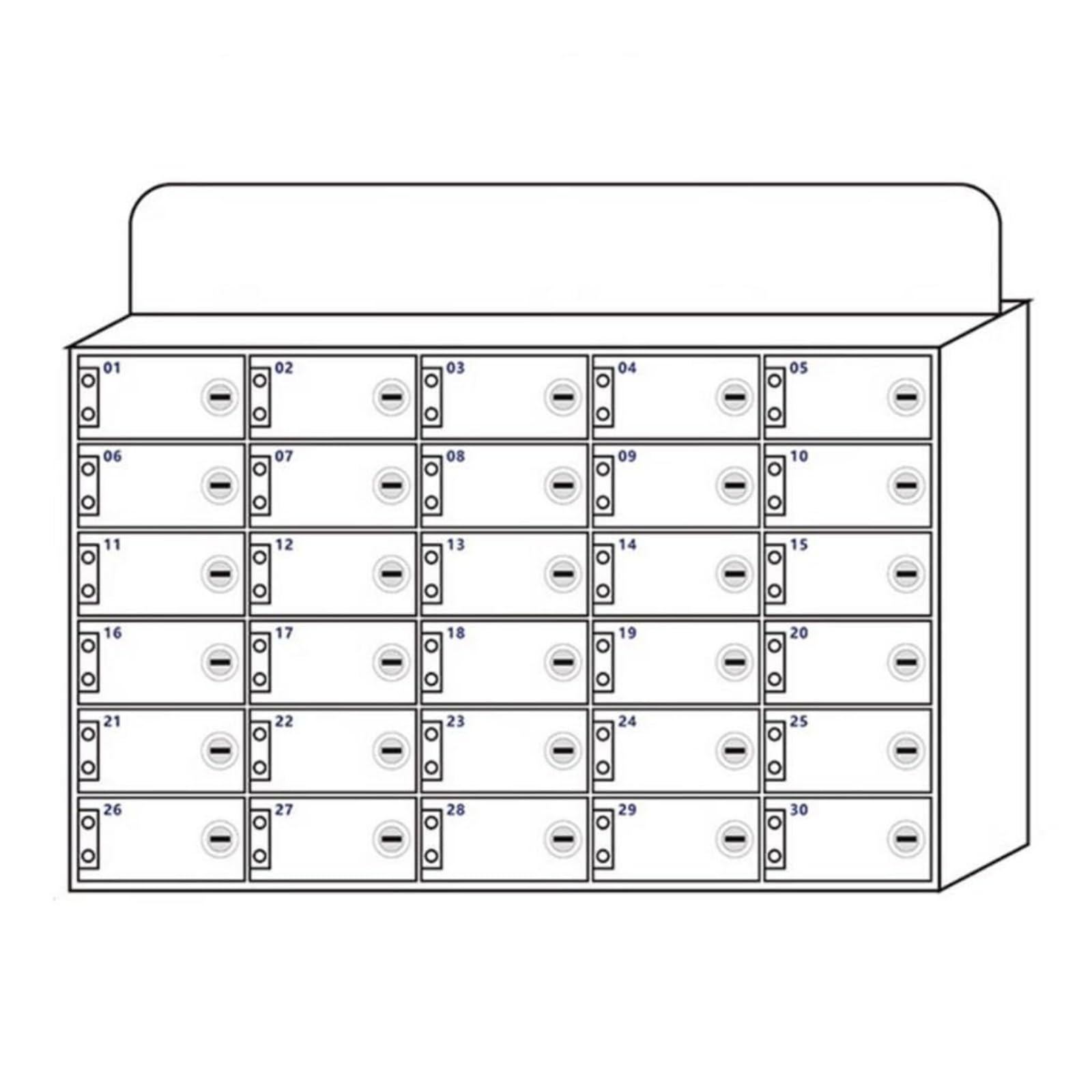 Armoire rangement téléphone acrylique blanc boîtier mural bureau serrure 30