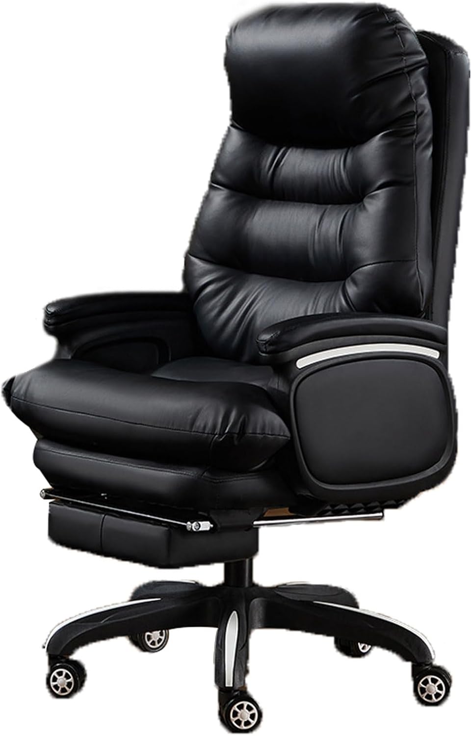 Gaming Chair, Leather Computer s Ergonomic Game Chair with Footrest Adjustable High Back Executive Desk for Office Home,Black Light + Sound