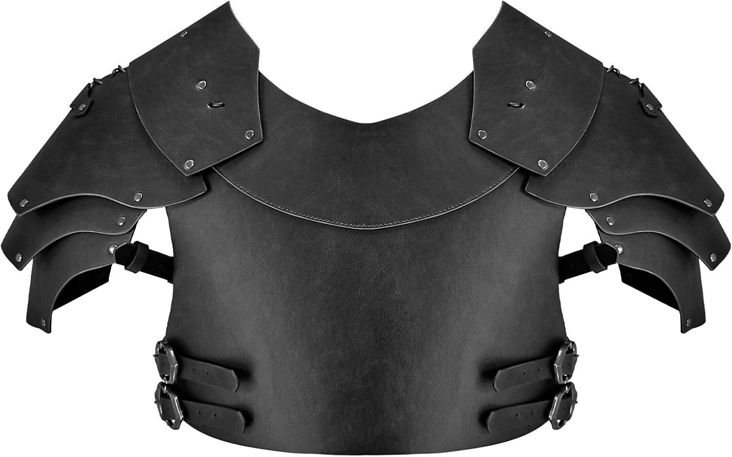 HiiFeuer Medieval Faux Leather Chest Armor, Vintage Pauldron Shoulder Armor Adjustable Mercenary Knight Archer Vest Armour - Image 3