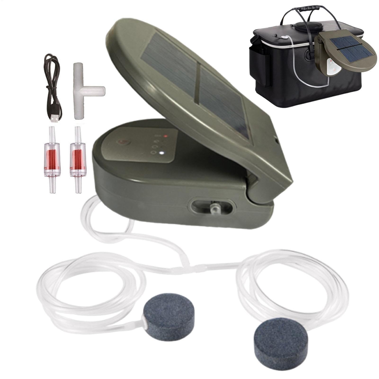 Aérateur De Bassin À Énergie Solaire Clip Arrière Avec Batterie 2600 mAh Et | Pompe À Air Solaire De Bassin À Poissons Pour Stockage Fruits De Mer Aquarium Pêche En Extérieur Jard