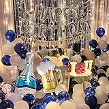 Glowing Party Decoration Blue Balloon Theme Adult Birthday Party Supplies Perfect Birthday Party...