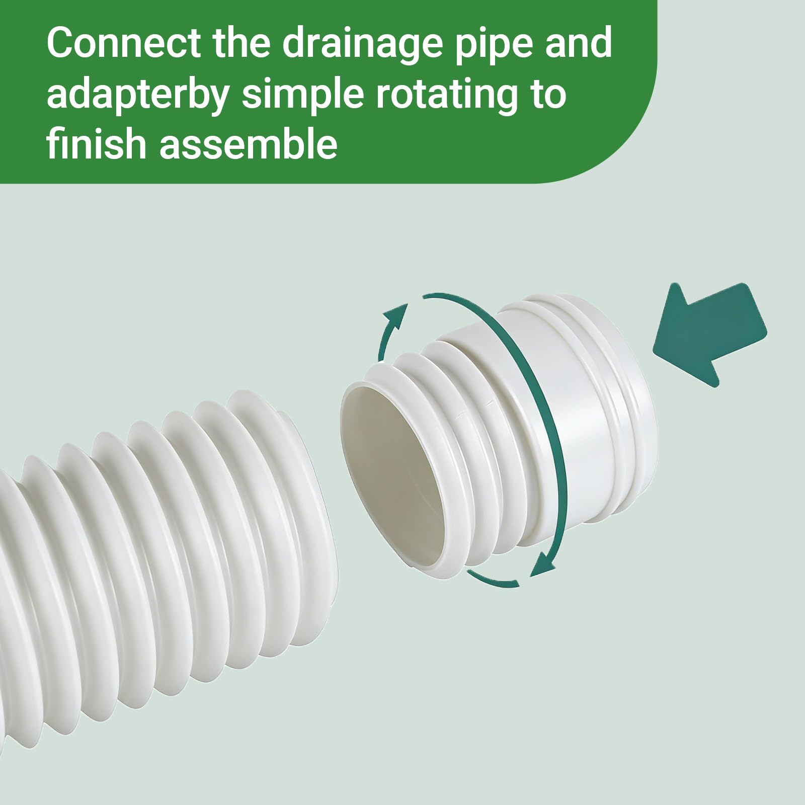 1 pezzo di prolunga flessibile per grondaie, forma circolare, per tubo di scarico da 80/100 mm, estensibile da 47 a 150 cm (bianco, 1 pezzo)