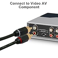 Vista 5 de Divisor RCA de 12 pulgadas, 1 hembra a 2 machos, paquete de 2 unidades, cable RCA Y RCAs de video para automóvil, divisor de cable de audio RCA