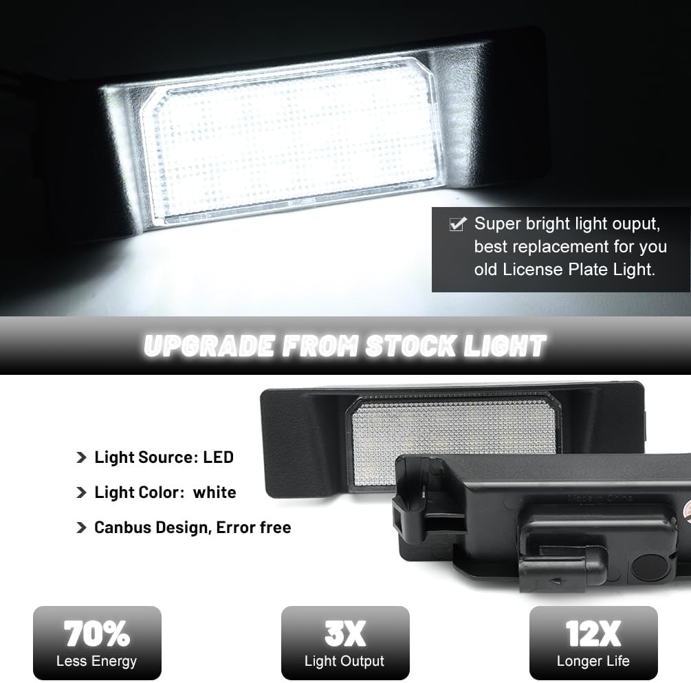 NJSBYL Xenon White LED License Plate Lights for 2022 2023 2024 Subaru BRZ and Toyata GR86 Rear License Plate O-LED Tag Lamps Assembly OEM 84301CC000 SU00308731