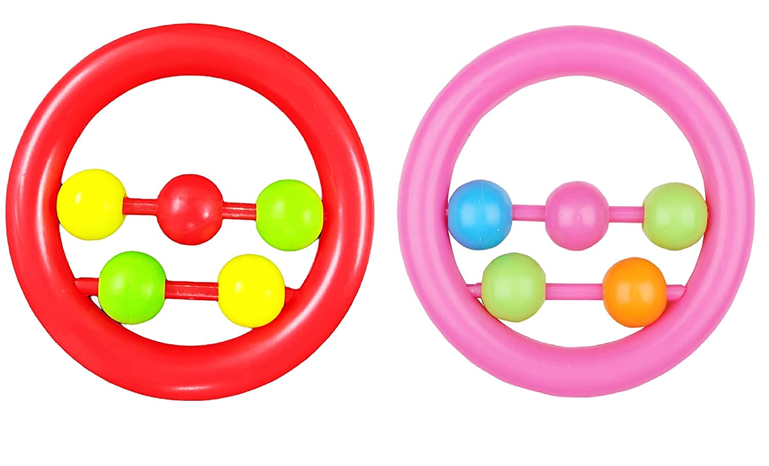 Little Innocents Sound Making Round Rattle Toys for Infants (Multicolor)