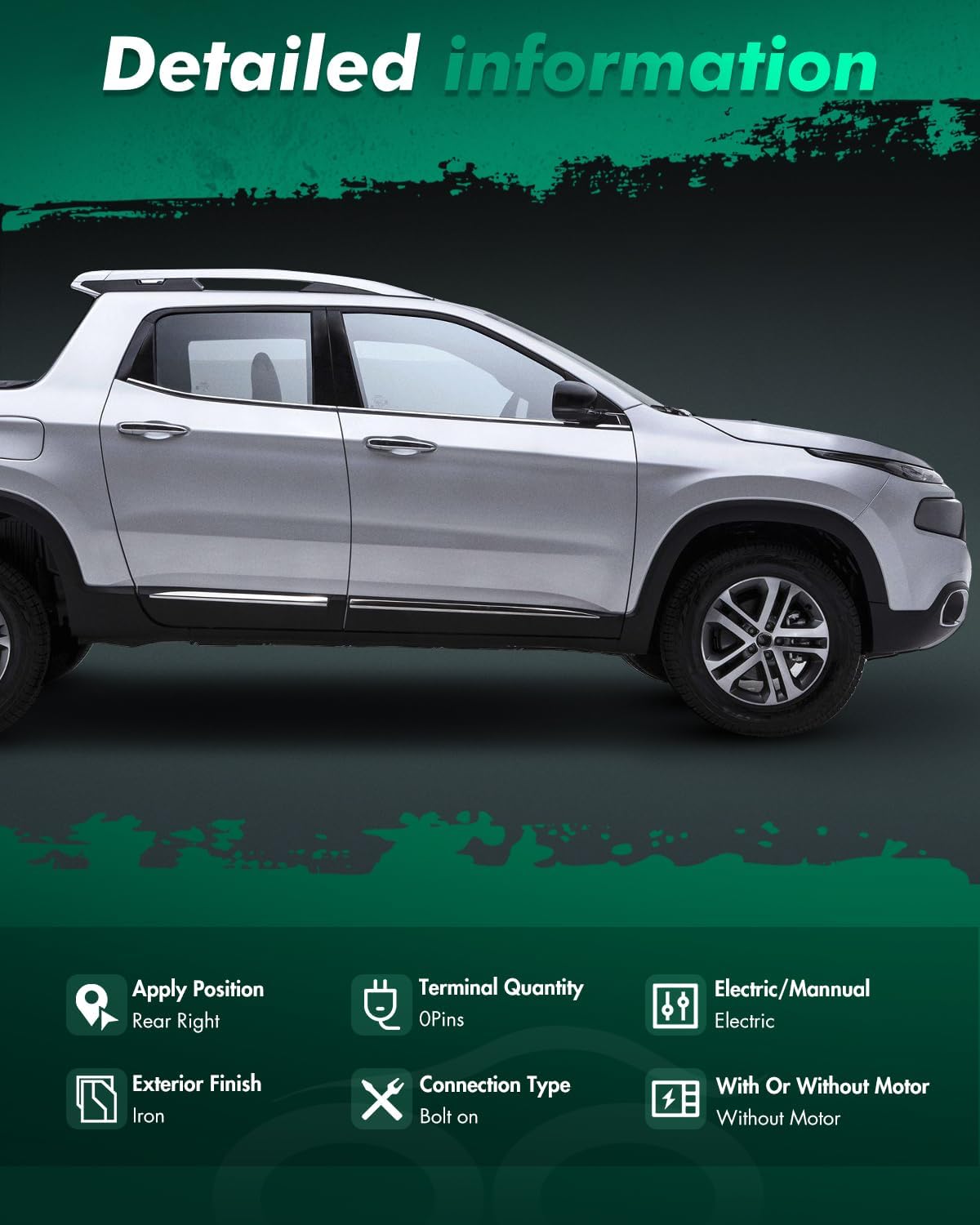 SCITOO Rear Right Passenger Side Power Window Regulator without Motor Compatible with 2016-2020 for Kia for Sorento, 83481C5000