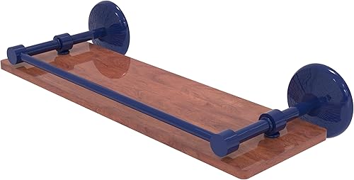 Miniatura 8 de Allied Brass RW-34/18 Retro Wave Collection - Estante de cristal de dos niveles de 18 pulgadas, gris mate Gris mate,Otoño Sparkle,Rojo (Fire Engine