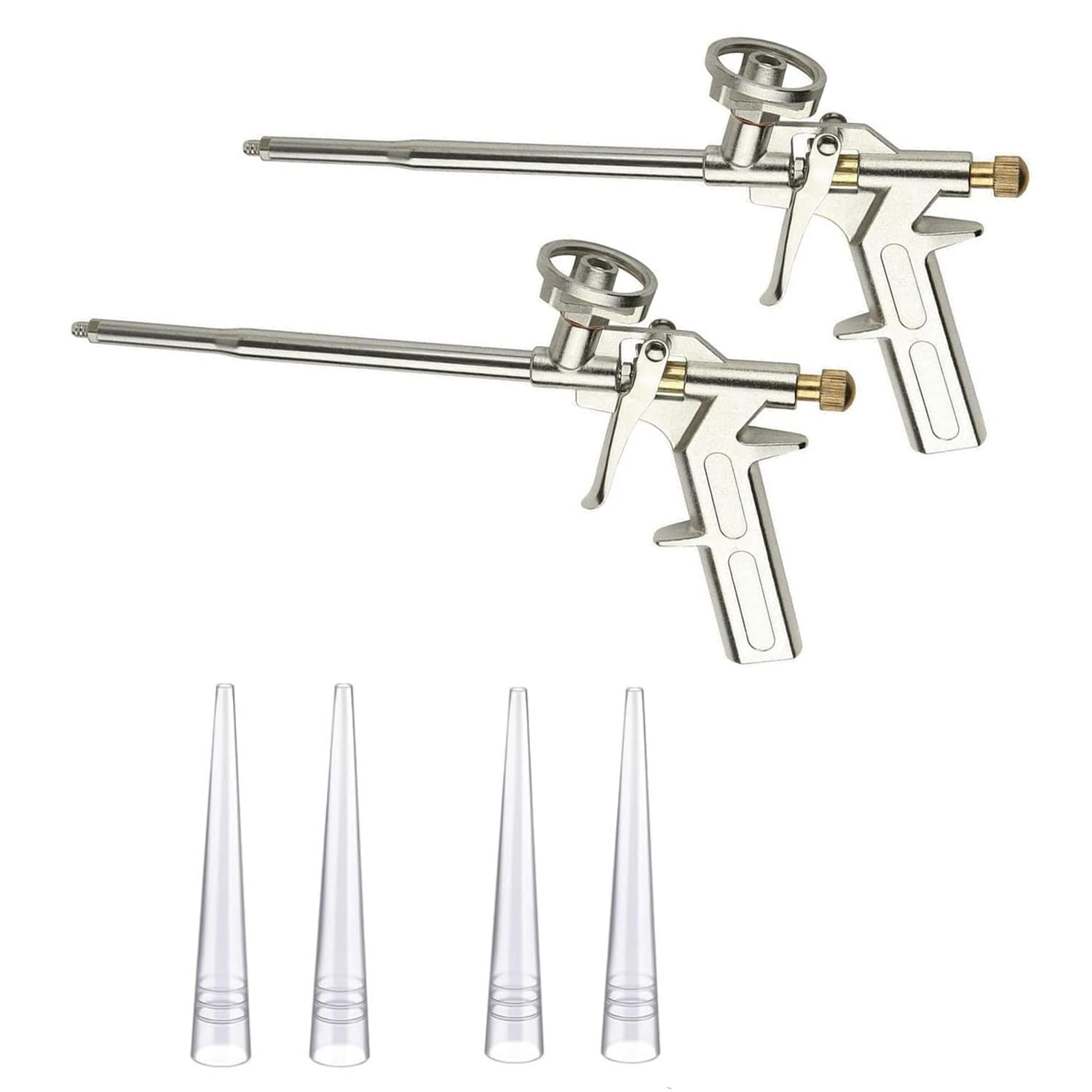 MKB Foam Gun 2 Pcs Professional Expanding Foam Gun PU Foaming Gun PU Foam Cleaner Applicator Spray Foam Gun Metal Expanding Dispensing Filling Seal Tool Foaming Application Applicator Caulking Gun