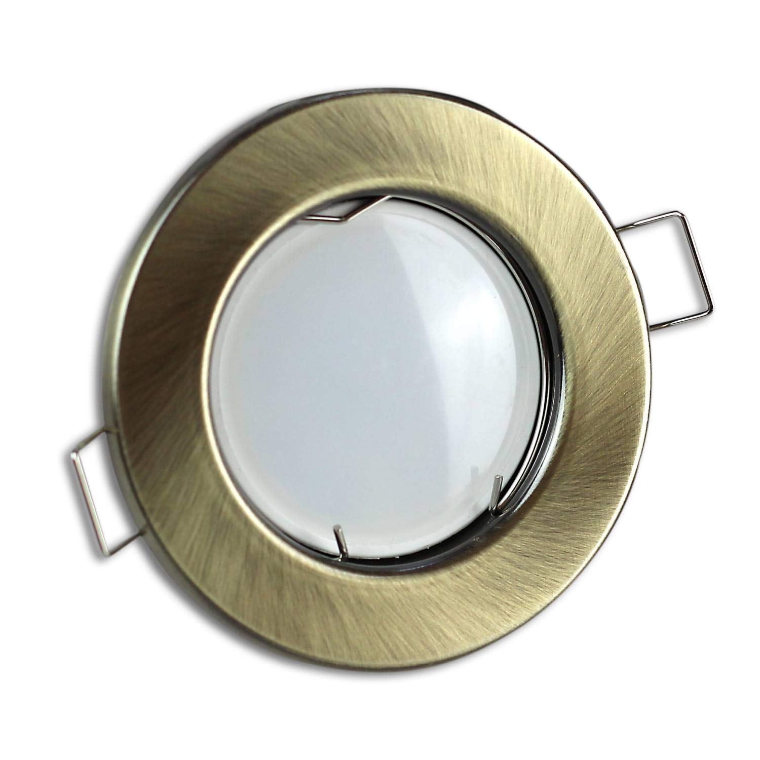Downlight latón/oro LED redondo 5 vatios blanco frío 12V - Downlight MR16 60mm agujero de perforación - instalación - techos de spot - focos empotrados focos empotrados spot de techo
