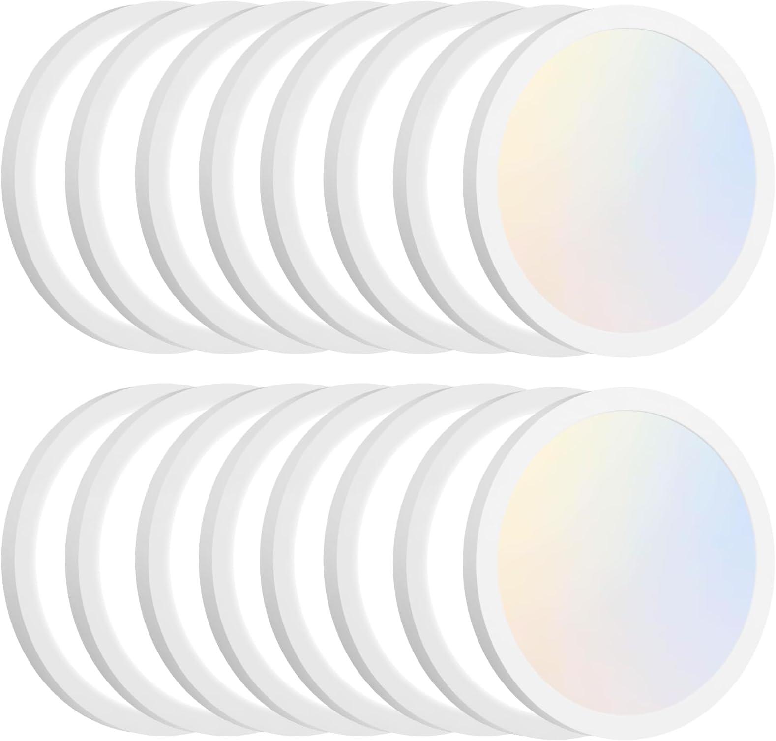 Brightever Flush Mount LED Ceiling Light White, 3 Color Temperature in One 3000K-4000K-5000K, Dimmable 15W 1200Lm 7 Inch Round Light Fixture Slim Low Profile Surface Mount for Basement, Porch(16-Pack)